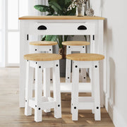 Barset 5-delig massief grenenhout wit