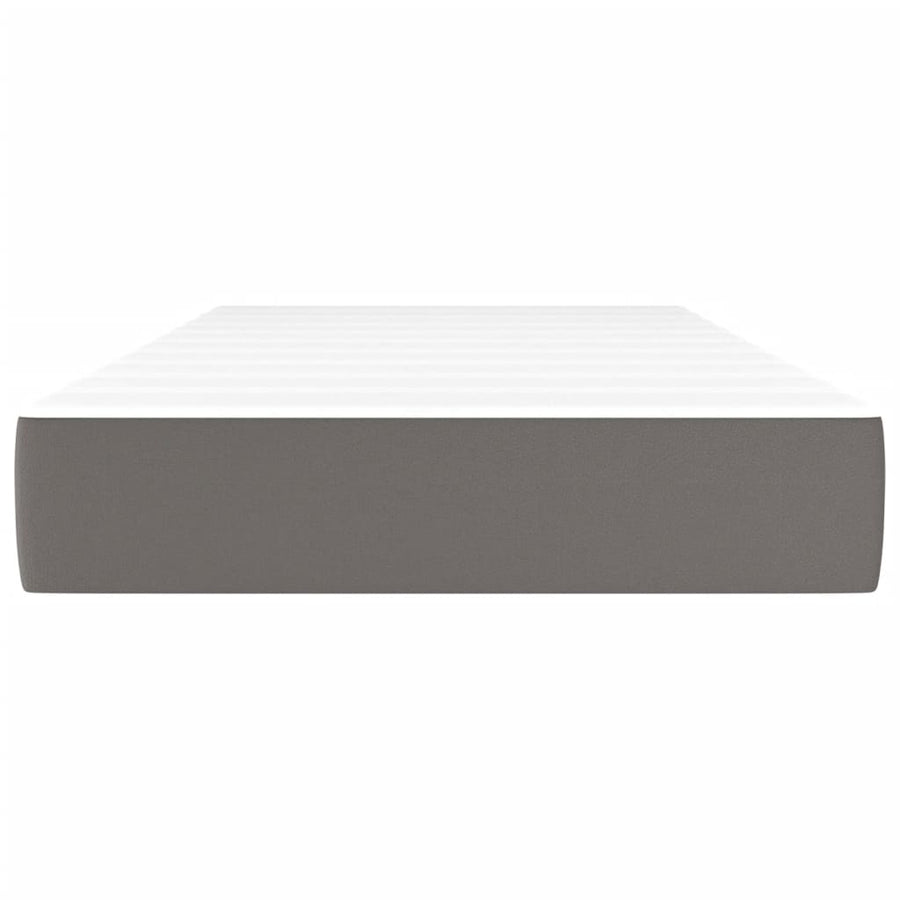 Pocketveringmatras 120x190x20 cm kunstleer grijs 120 x 190 cm Grijs