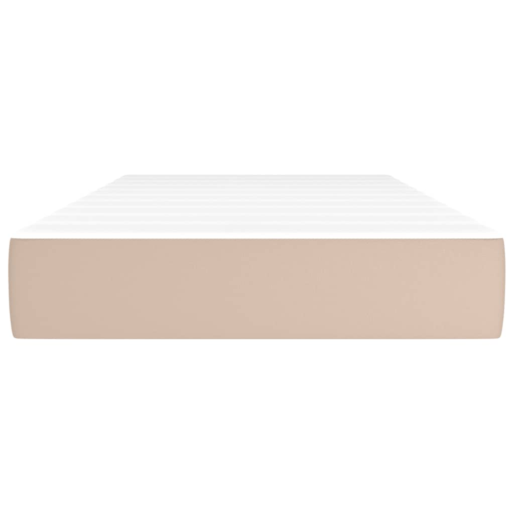 Pocketveringmatras 120x190x20 cm kunstleer cappuccinokleurig 120 x 190 cm Cappuccino