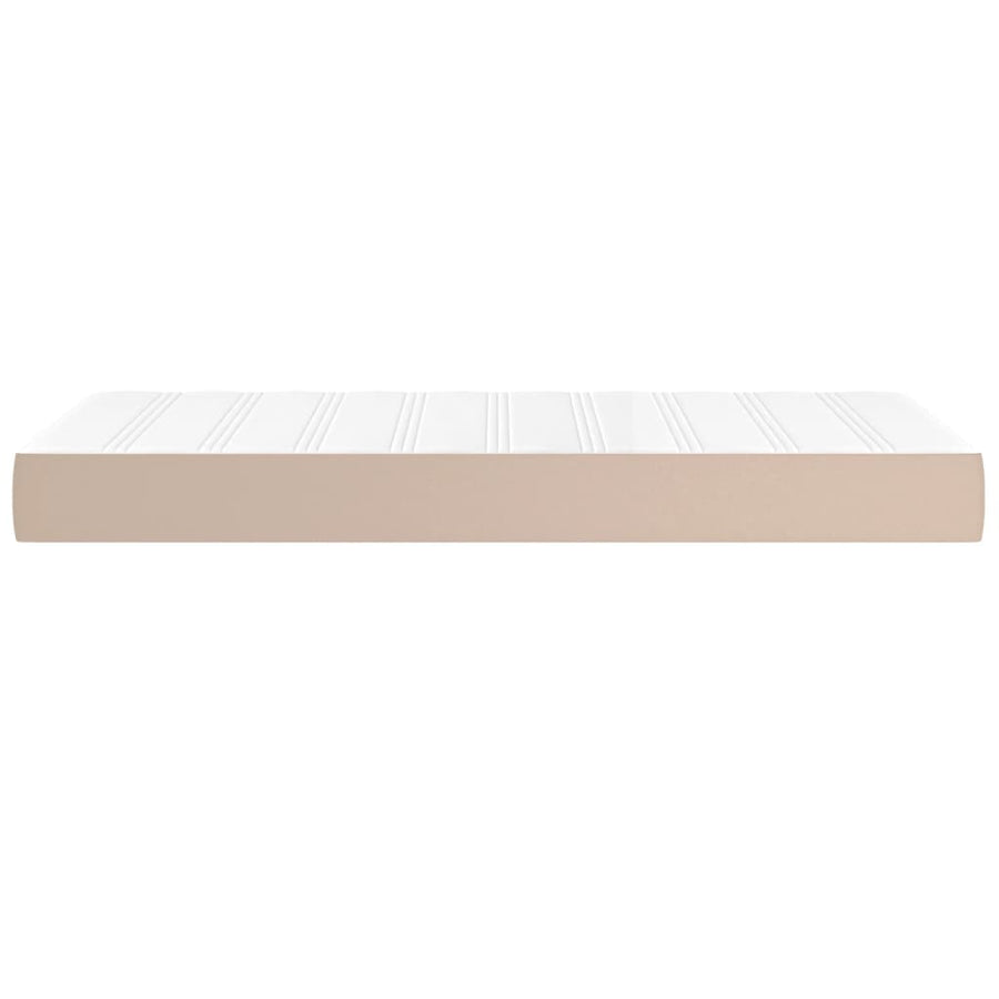 Pocketveringmatras 120x190x20 cm kunstleer cappuccinokleurig 120 x 190 cm Cappuccino