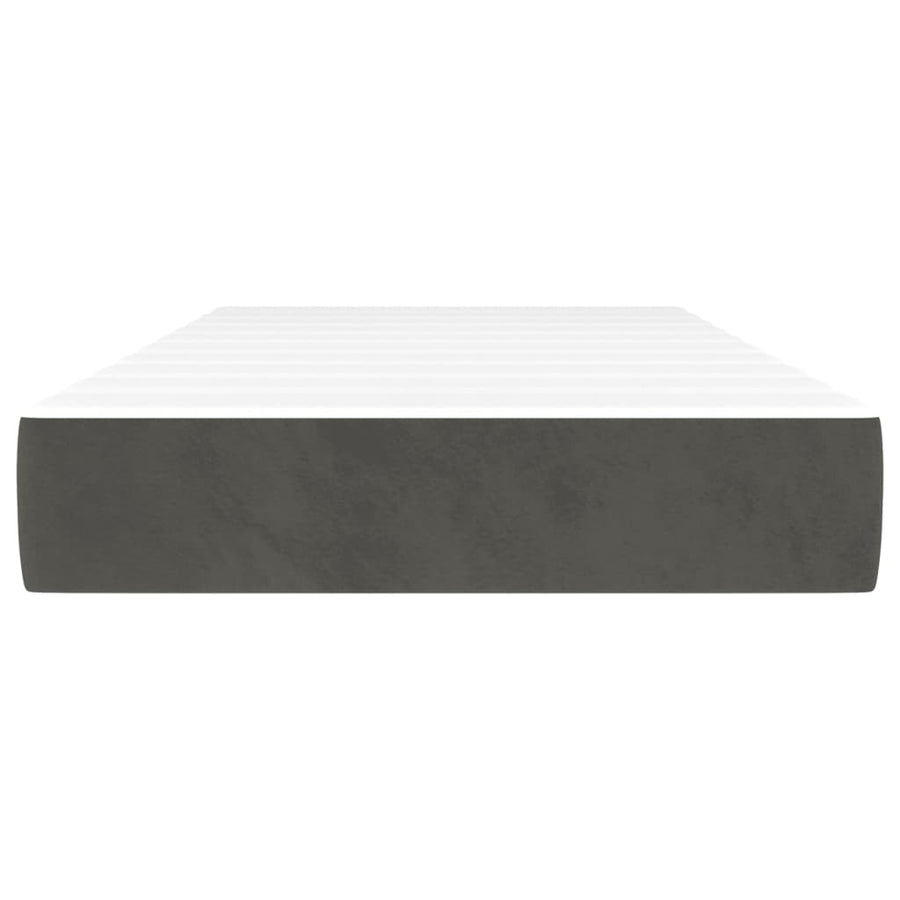 Pocketveringmatras 120x190x20 cm fluweel donkergrijs 120 x 190 cm Donkergrijs