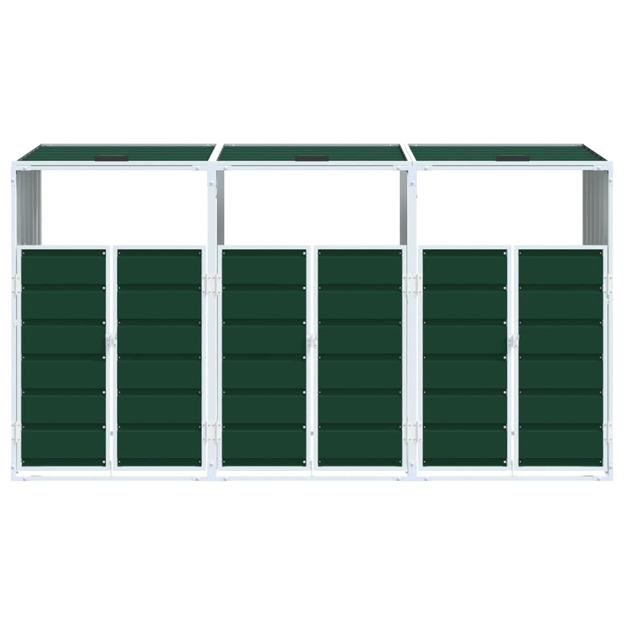 Containerberging voor 3 containers 216x81x115 cm staal groen