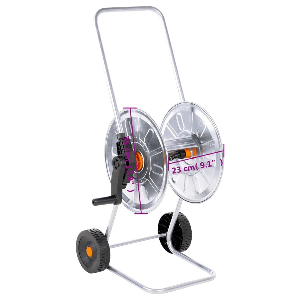 Tuinslangkar voor 50 m 1/2" of 35 m 3/4" slang staal