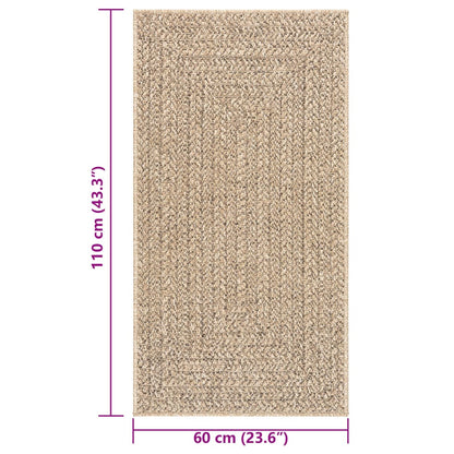 Vloerkleed ZIZUR binnen en buiten 60x110 cm jute look