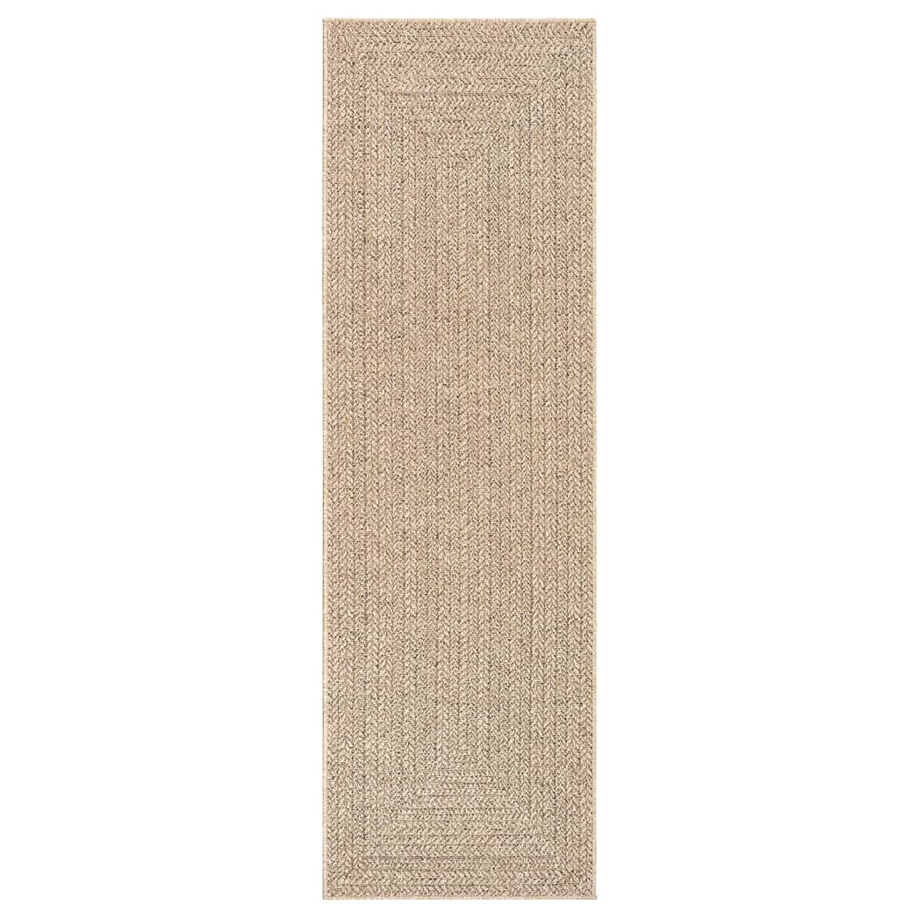 Vloerkleed ZIZUR binnen en buiten 80x250 cm jute look
