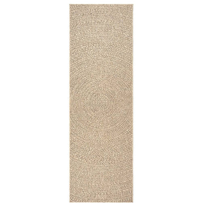 Vloerkleed ZIZUR binnen en buiten 80x200 cm jute look
