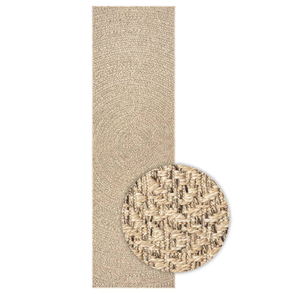 Vloerkleed ZIZUR binnen en buiten 80x250 cm jute look