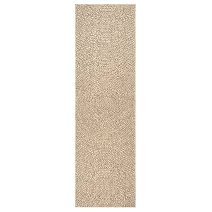 Vloerkleed ZIZUR binnen en buiten 80x250 cm jute look