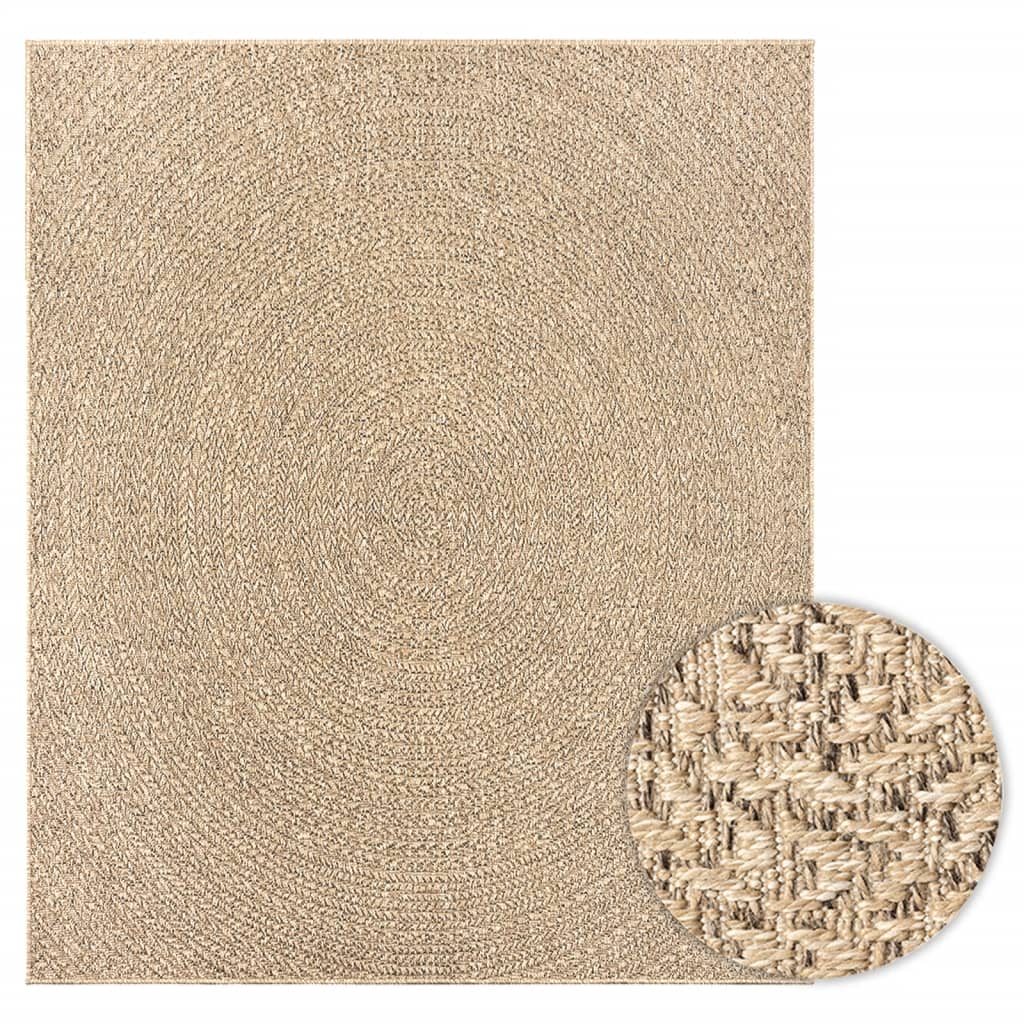 Vloerkleed ZIZUR binnen en buiten 240x340 cm jute look