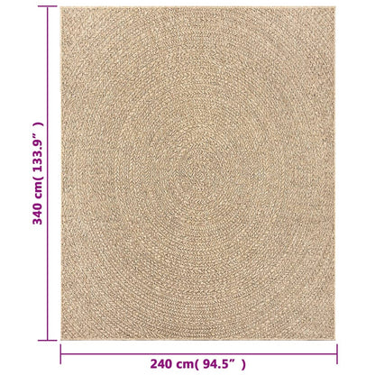 Vloerkleed ZIZUR binnen en buiten 240x340 cm jute look