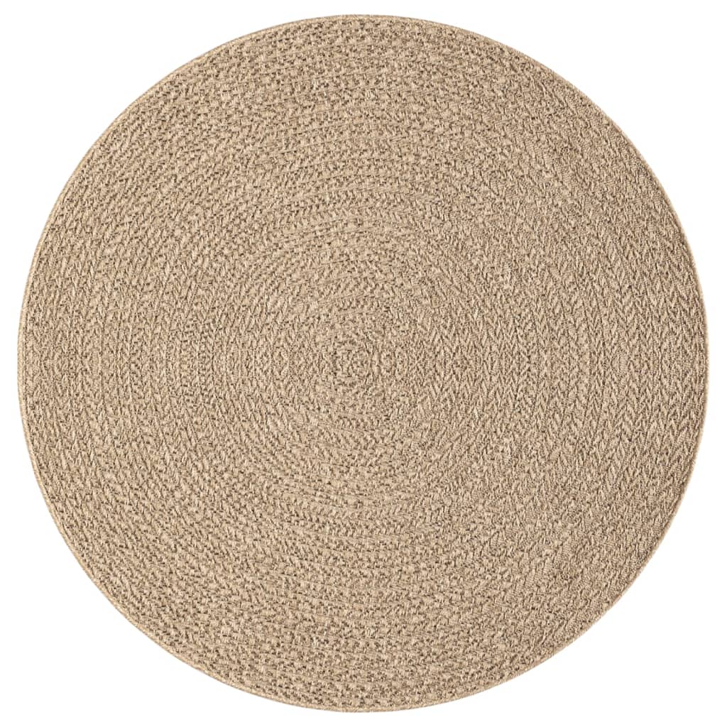 Vloerkleed ZIZUR binnen en buiten Ø 200 cm jute look
