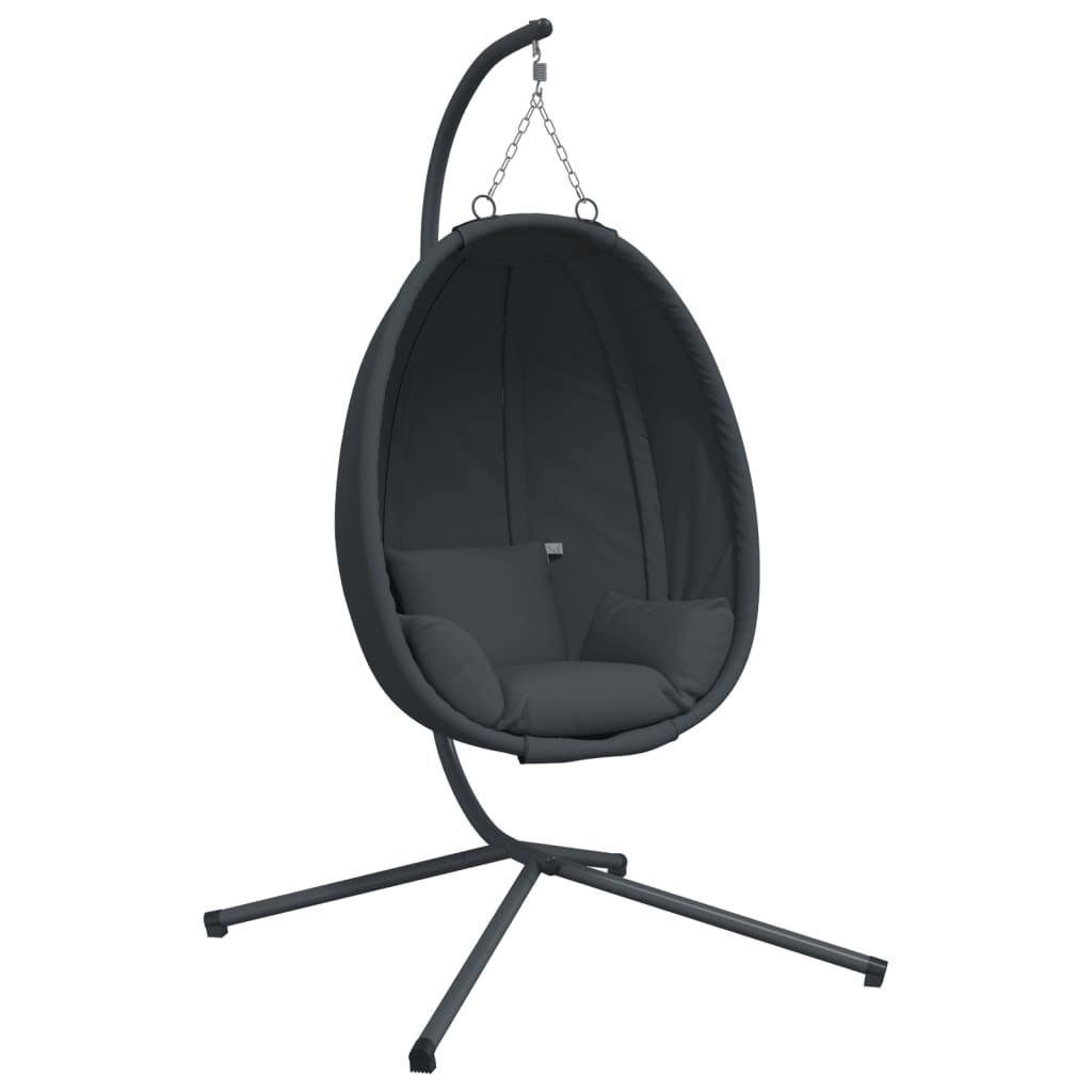 Hangende Egg Chair Met Standaard Stof En Staal Antraciet