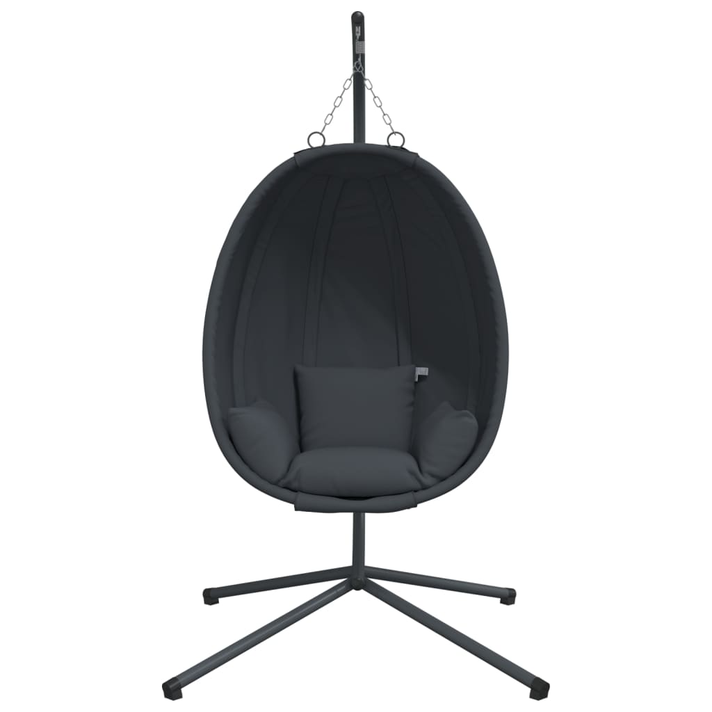 Hangende Egg Chair Met Standaard Stof En Staal Antraciet