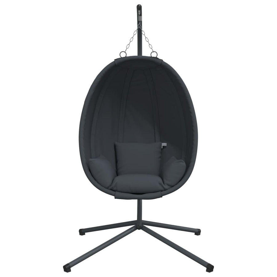 Hangende Egg Chair Met Standaard Stof En Staal Antraciet