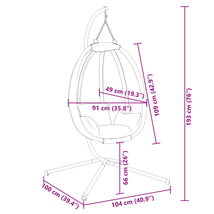 Hangende Egg Chair Met Standaard Stof En Staal Antraciet