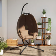 Hangstoel met standaard staal taupe 104x100x193 cm
