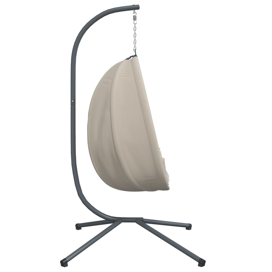 Hangstoel met standaard stof en staal beige