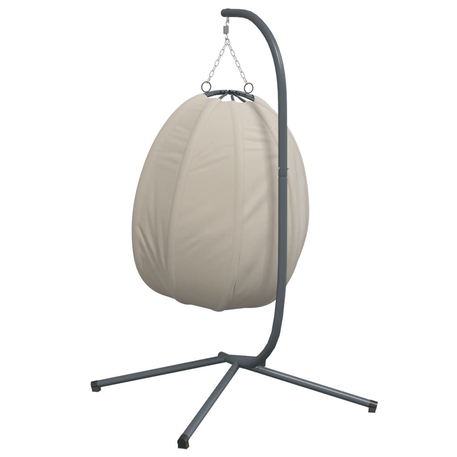 Hangstoel met standaard stof en staal beige