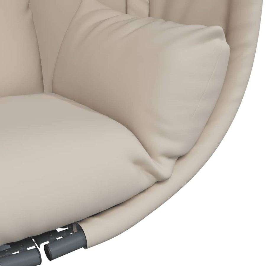 Hangstoel met standaard stof en staal beige