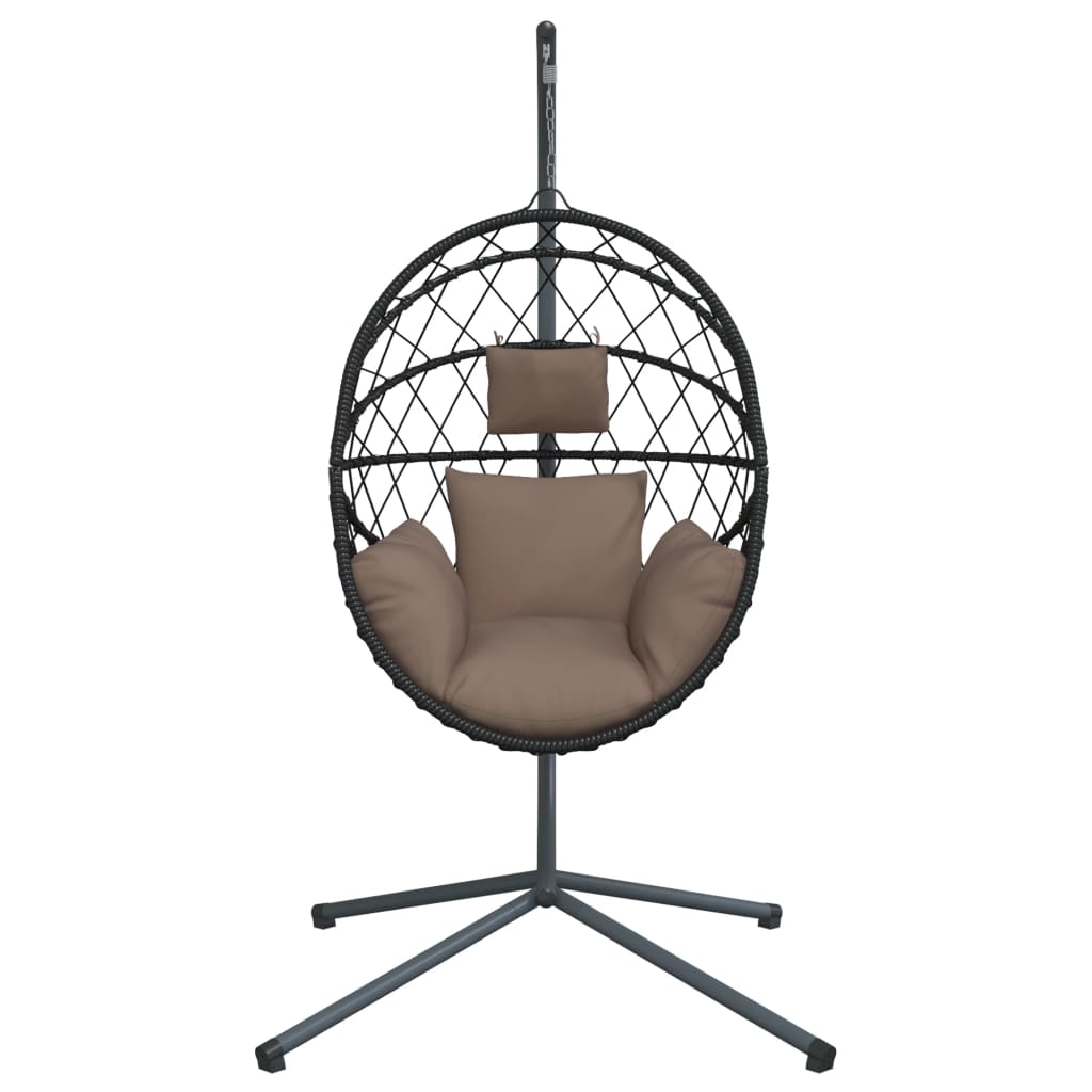 Hangstoel met standaard rattan en staal taupe