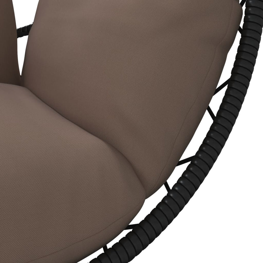 Hangstoel met standaard rattan en staal taupe