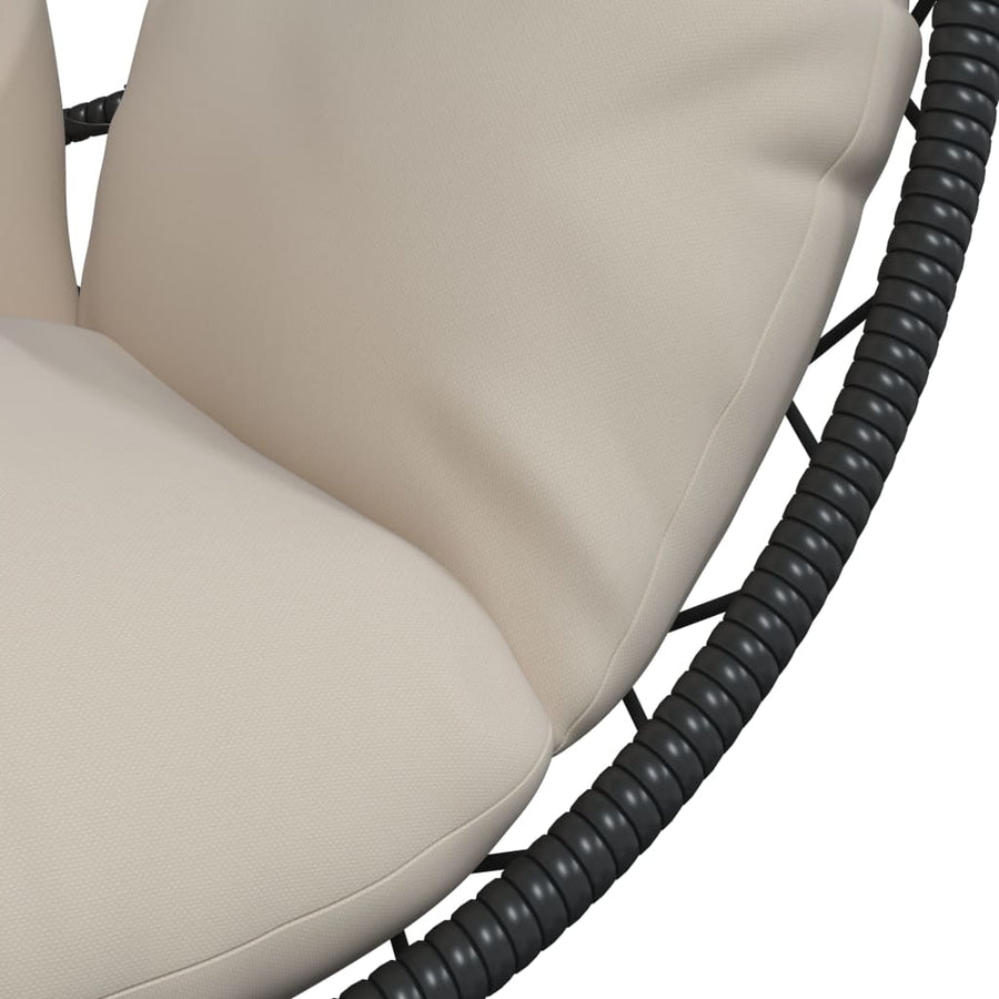 Hangstoel met standaard rattan en staal beige