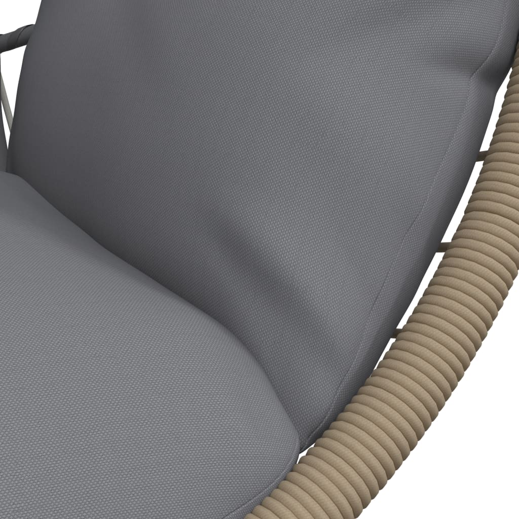 Hangstoel met standaard rattan en staal lichtgrijs