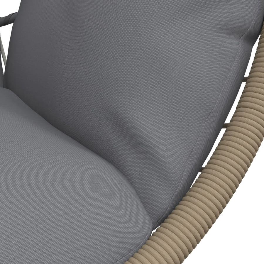 Hangstoel met standaard rattan en staal lichtgrijs