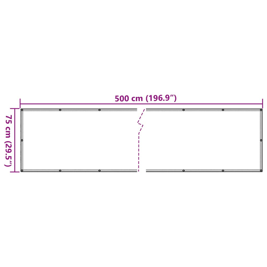 Tuinscherm 500x75 cm PVC antracietkleurig
