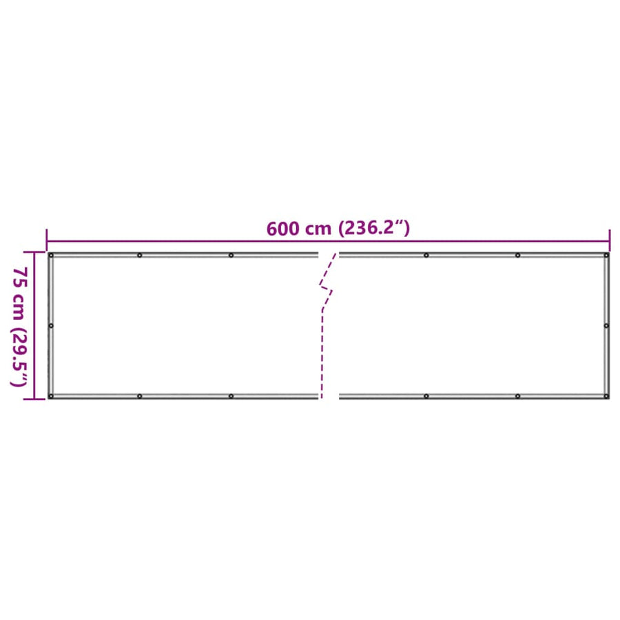 Tuinscherm 600x75 cm PVC antracietkleurig