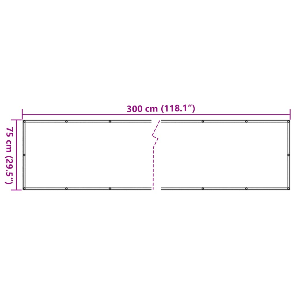 Tuinscherm 300x75 cm PVC grijs