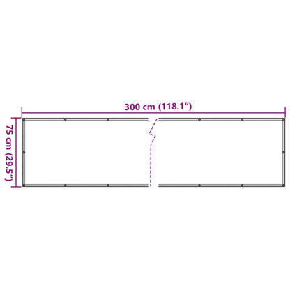Tuinscherm 300x75 cm PVC grijs