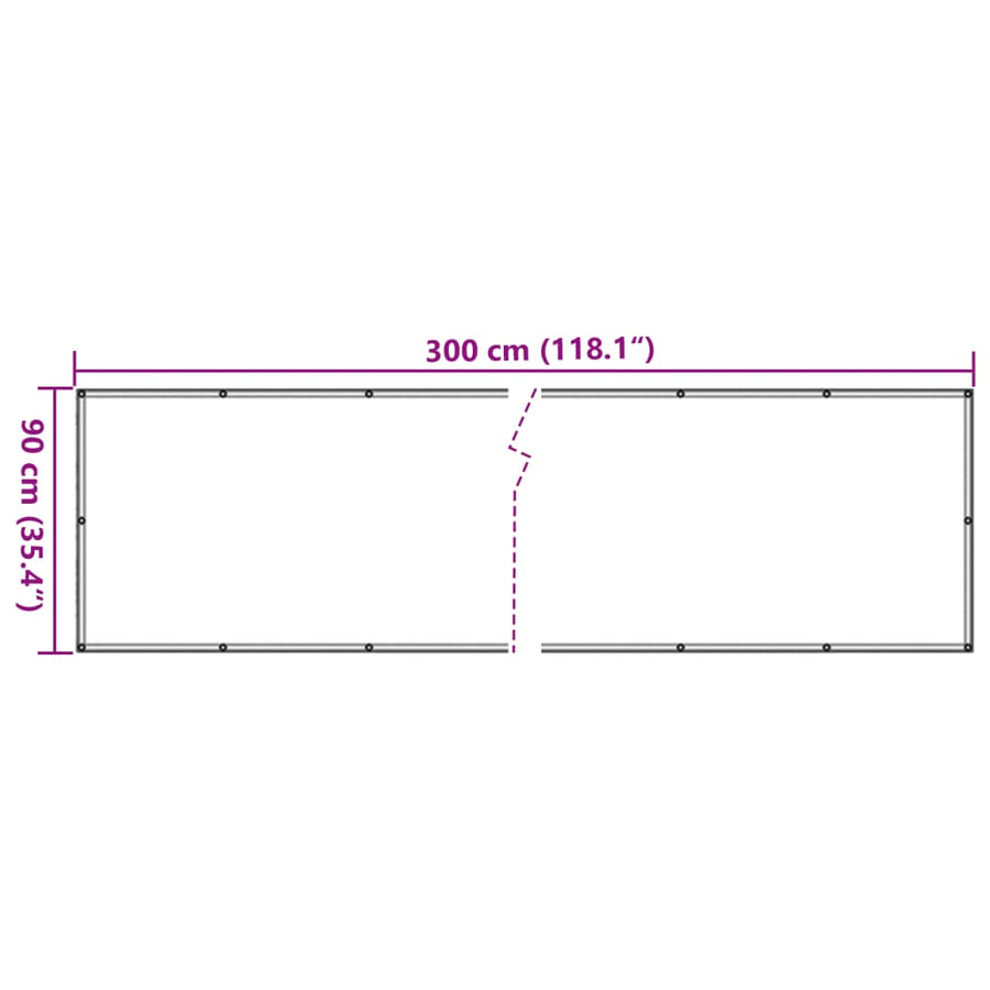 Tuinscherm 300x90 cm PVC antracietkleurig