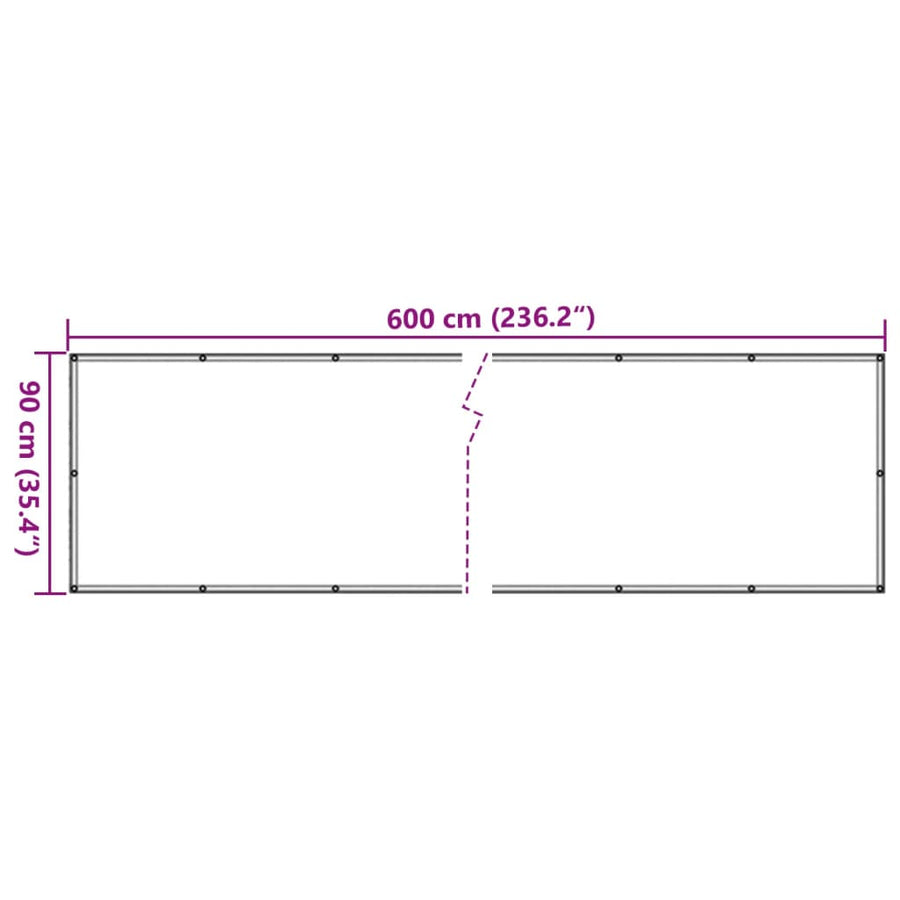 Tuinscherm 600x90 cm PVC crèmekleurig