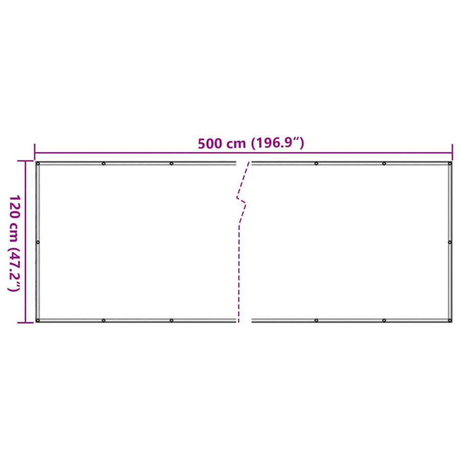 Tuinscherm 500x120 cm PVC grijs