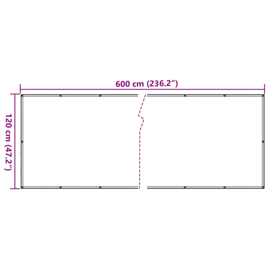 Tuinscherm 600x120 cm PVC grijs