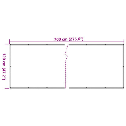 Tuinscherm 700x120 cm PVC grijs