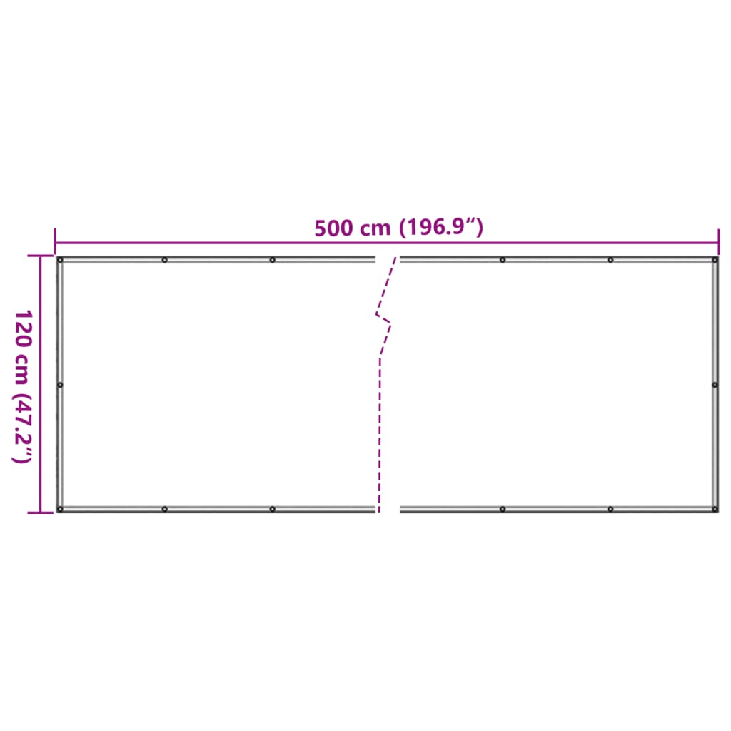 Tuinscherm 500x120 cm PVC crèmekleurig