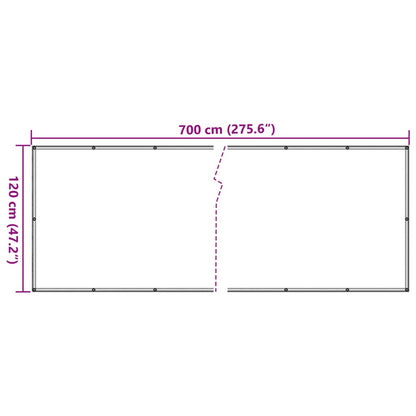 Tuinscherm 700x120 cm PVC crèmekleurig