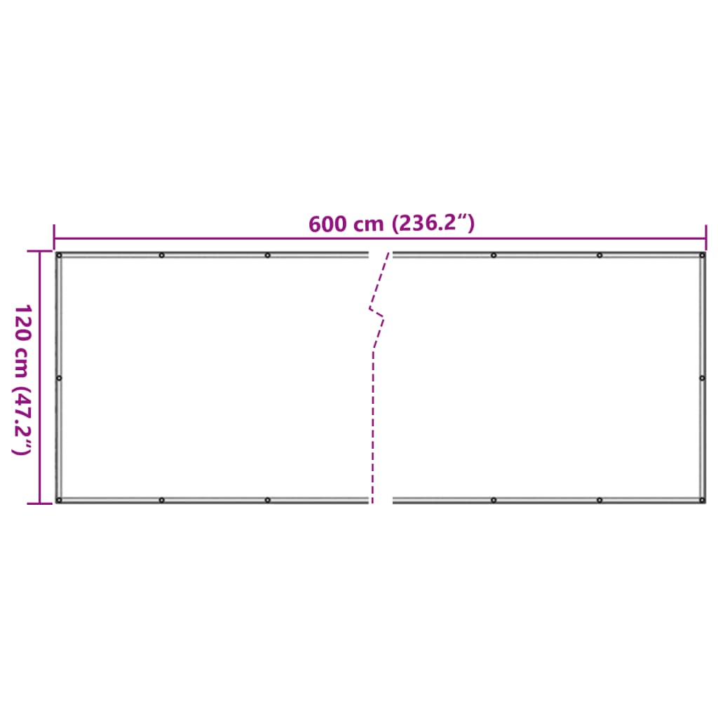 Tuinscherm 600x120 cm PVC wit