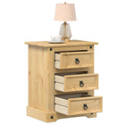 Bedside cabinet Corona 53x39x66 cm solid pine wood