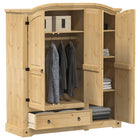 Wardrobe Corona 151.5x52x170 cm solid pine wood