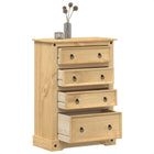 Chest of Drawers Corona 80x43x114 cm Solid Pine Wood
