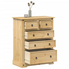 Corona Chest of Drawers 92x48x114 cm Solid Pine Wood