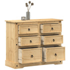 Drawer chest Corona 110x43x91 cm solid pine wood