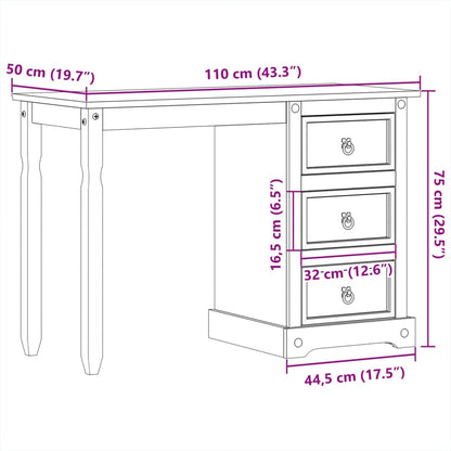Kaptafel Corona 110x50x75 cm massief grenenhout