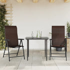 Tuinstoelen 2 st inklapbaar poly rattan bruin 69x54,5x111 cm