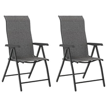 Tuinstoelen 2 st inklapbaar poly rattan grijs