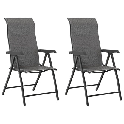 Tuinstoelen 2 st inklapbaar poly rattan grijs