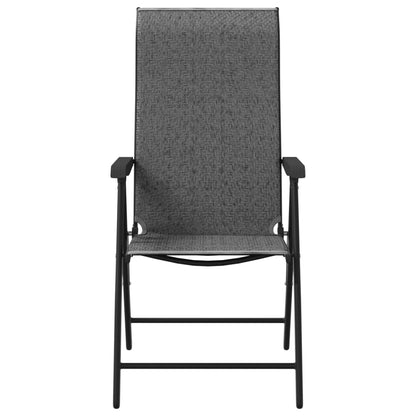Tuinstoelen 2 st inklapbaar poly rattan grijs
